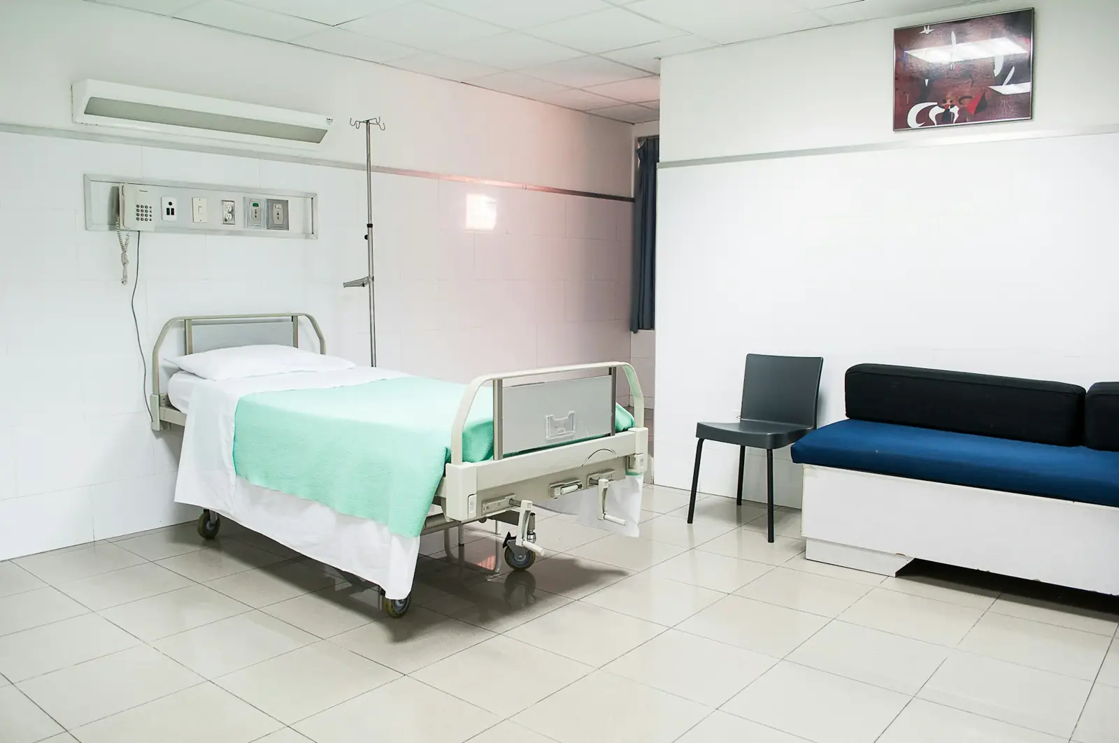 Clean private patient room