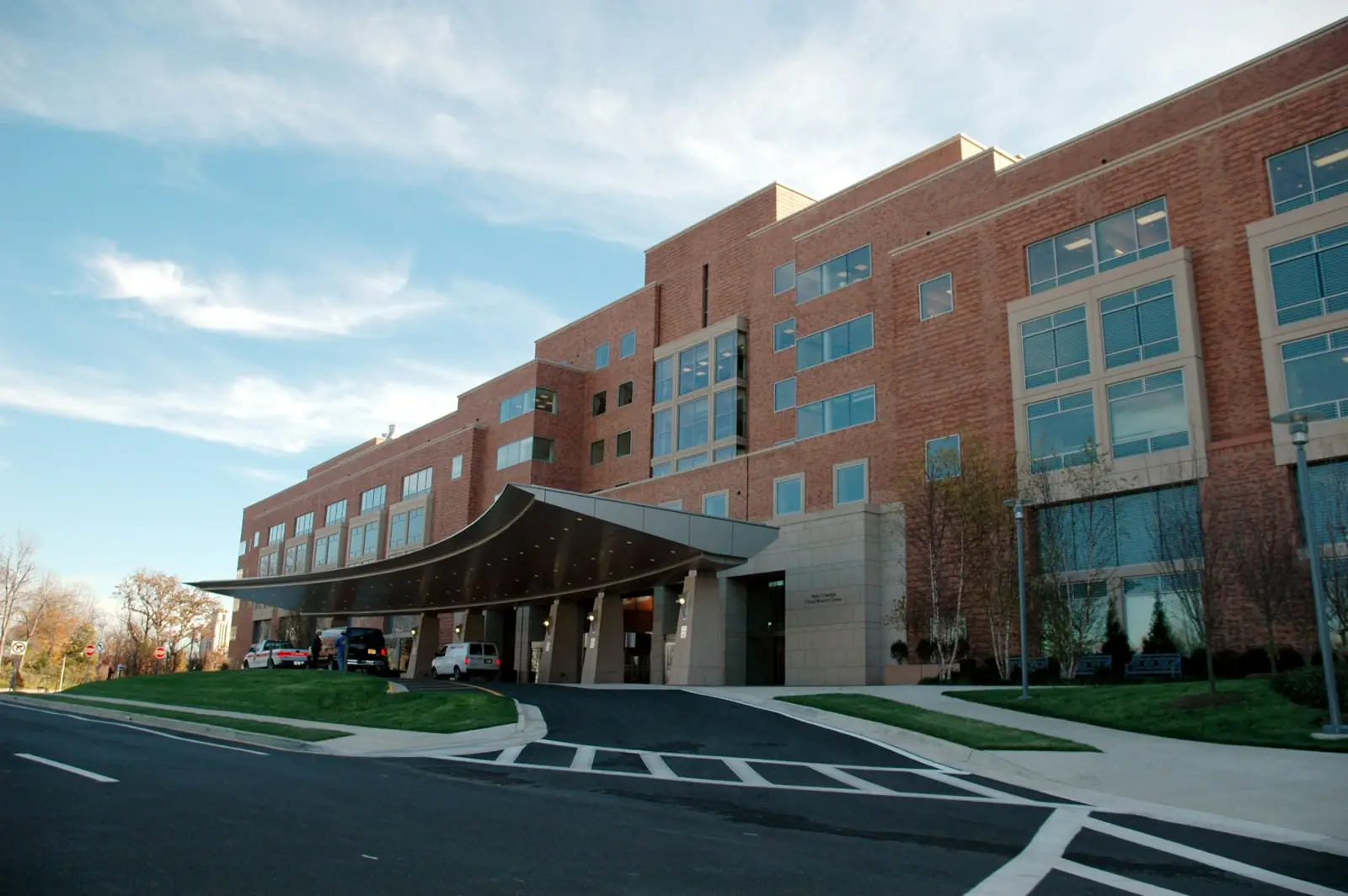 Hospital campus with main entrance
